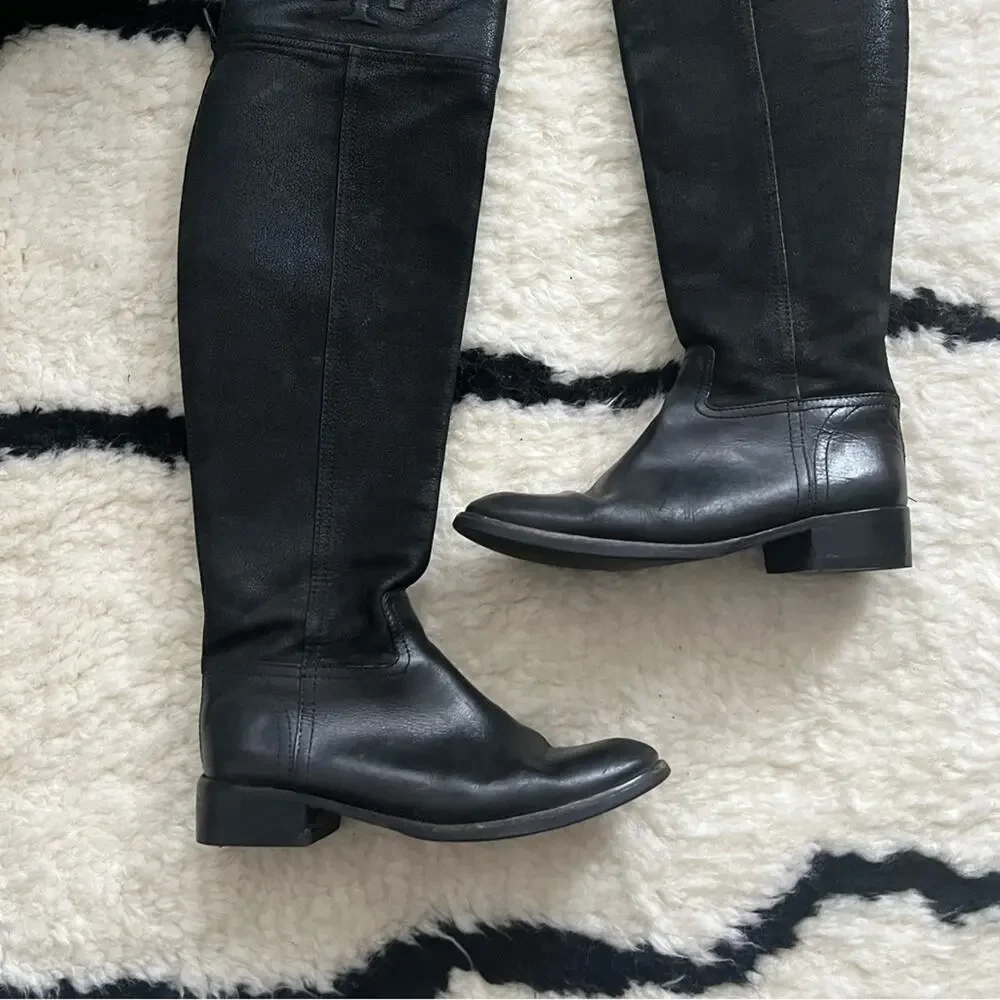 Tory Burch Simone Black Over-the-Knee Riding Boots